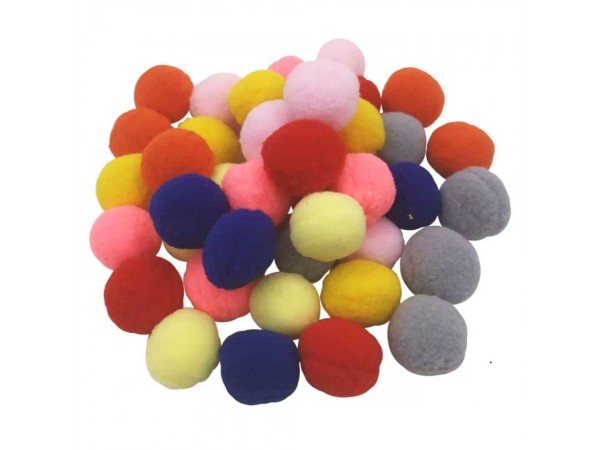 Pom Pom Ball (30mm, Mix colour) 50pcs