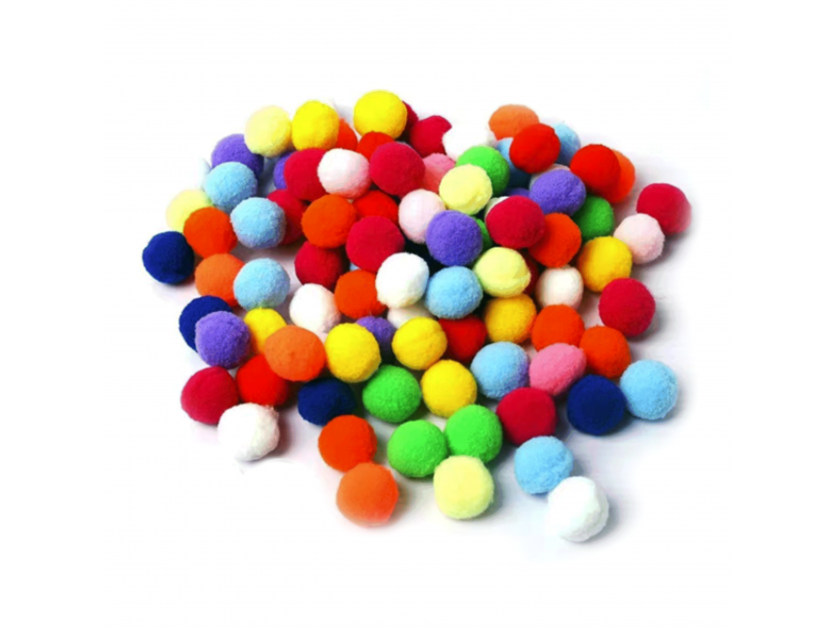 Pom Pom Ball (Mix size Assorted Colours)