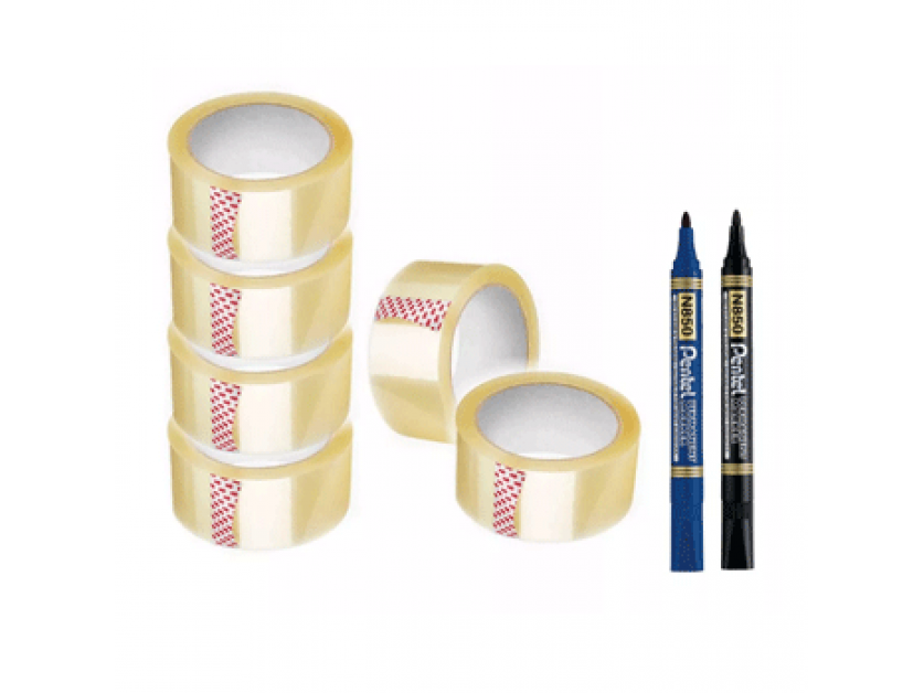 Packing OPP tapes with 2 Pentel N850 Markers Bundle