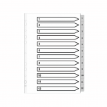 1 to 12 Gray Plastic Divider A4