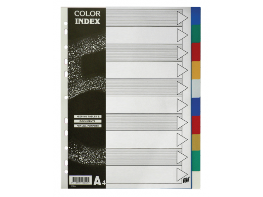 PVC 10 Colour Index Divider A4