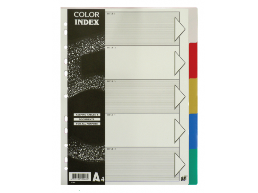 PVC 5 Colour Index Divider A4