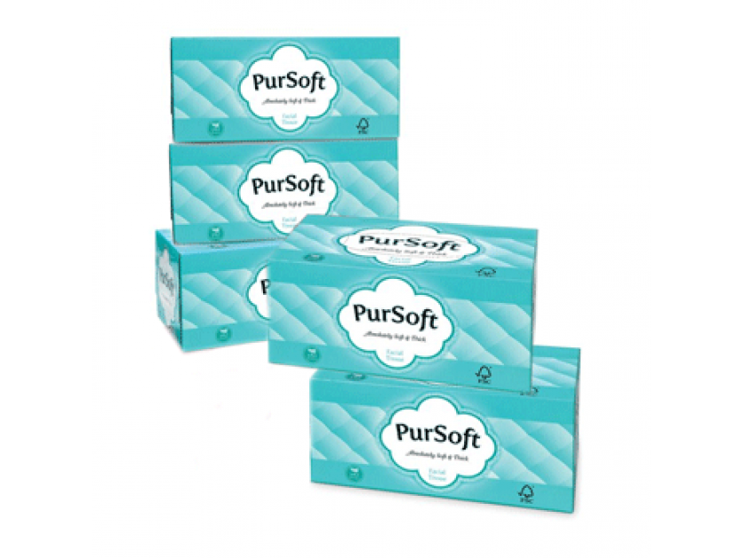 Pursoft Facial Tissue Box - 5 Per Pack