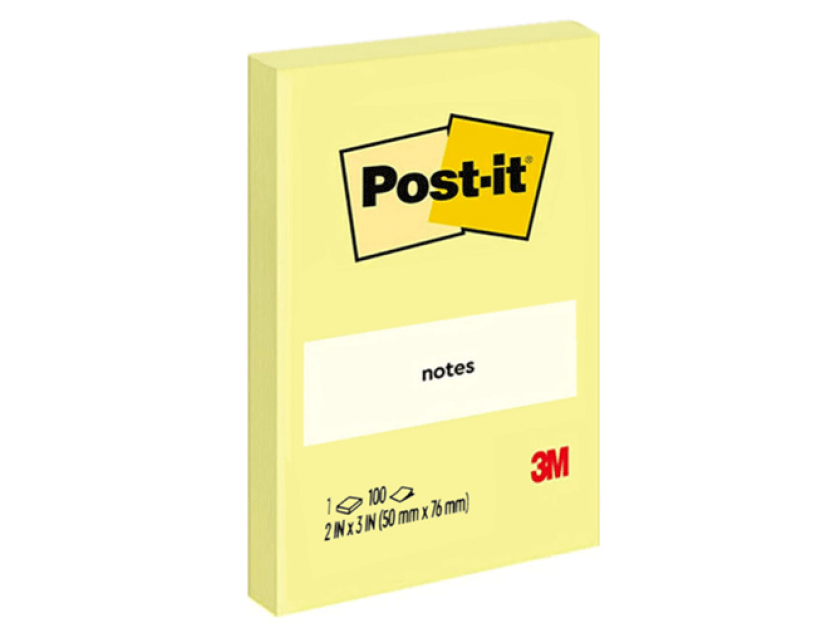 3M Post-It-Pad 50x75mm 656 Yellow