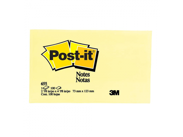 3M Post-It-Pad 125x75mm 655 Yellow