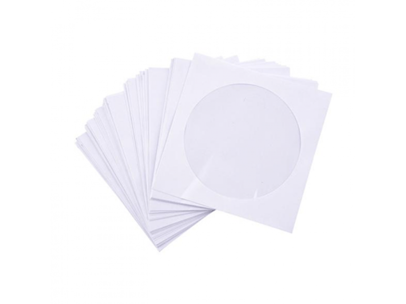 CD Envelope Paper With Round Window White - 100s Per Pack