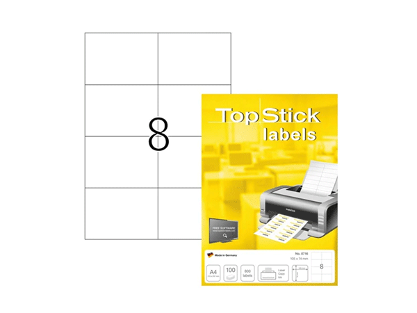 Top Stick White Labels 105 x 74mm 8716