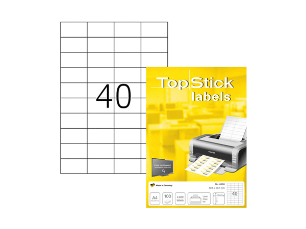 Top Stick White Labels 52.5 x 29.7mm 8698