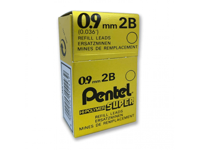 Pentel Hi-Polymer Super Pencil Lead 2B 0.9mm 50 2B9