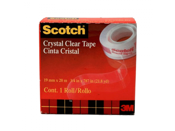 3M Crystal Clear Tape 19mm x 20m (3/4 Inch) CC1920B